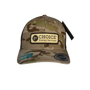 Yupoong 1St Choice Energy Services Arid Snapback Trucker Hat Mesh Brown Camo OS
